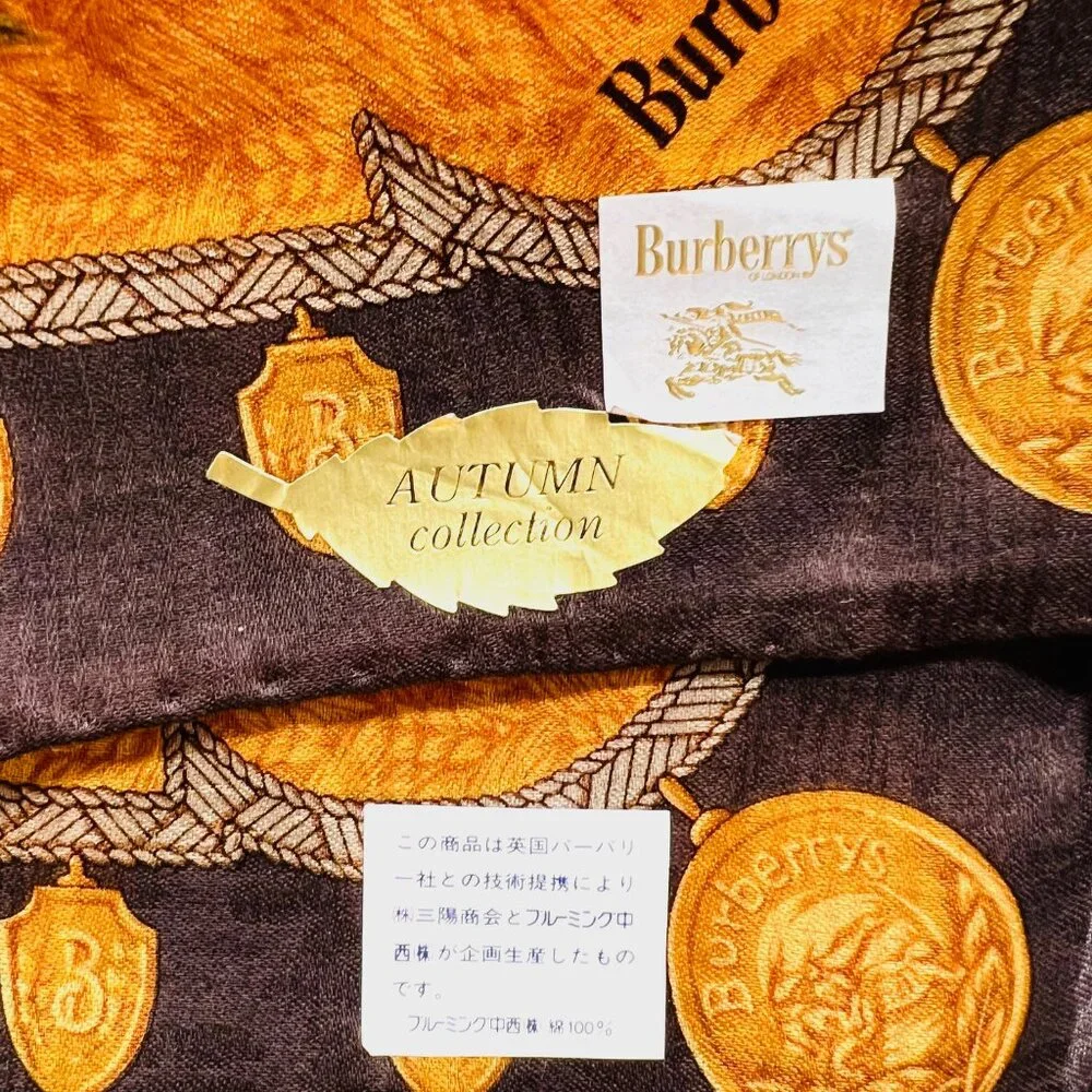 New Tag Burberry Autumn Collection Miniscarf/handker 20.5" Cotton/Silk (13 - Picture 9 of 12